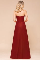 Gorgeous Sweetheart Strapless Rust Bridesmaid Dresses with Ruffle-27dress